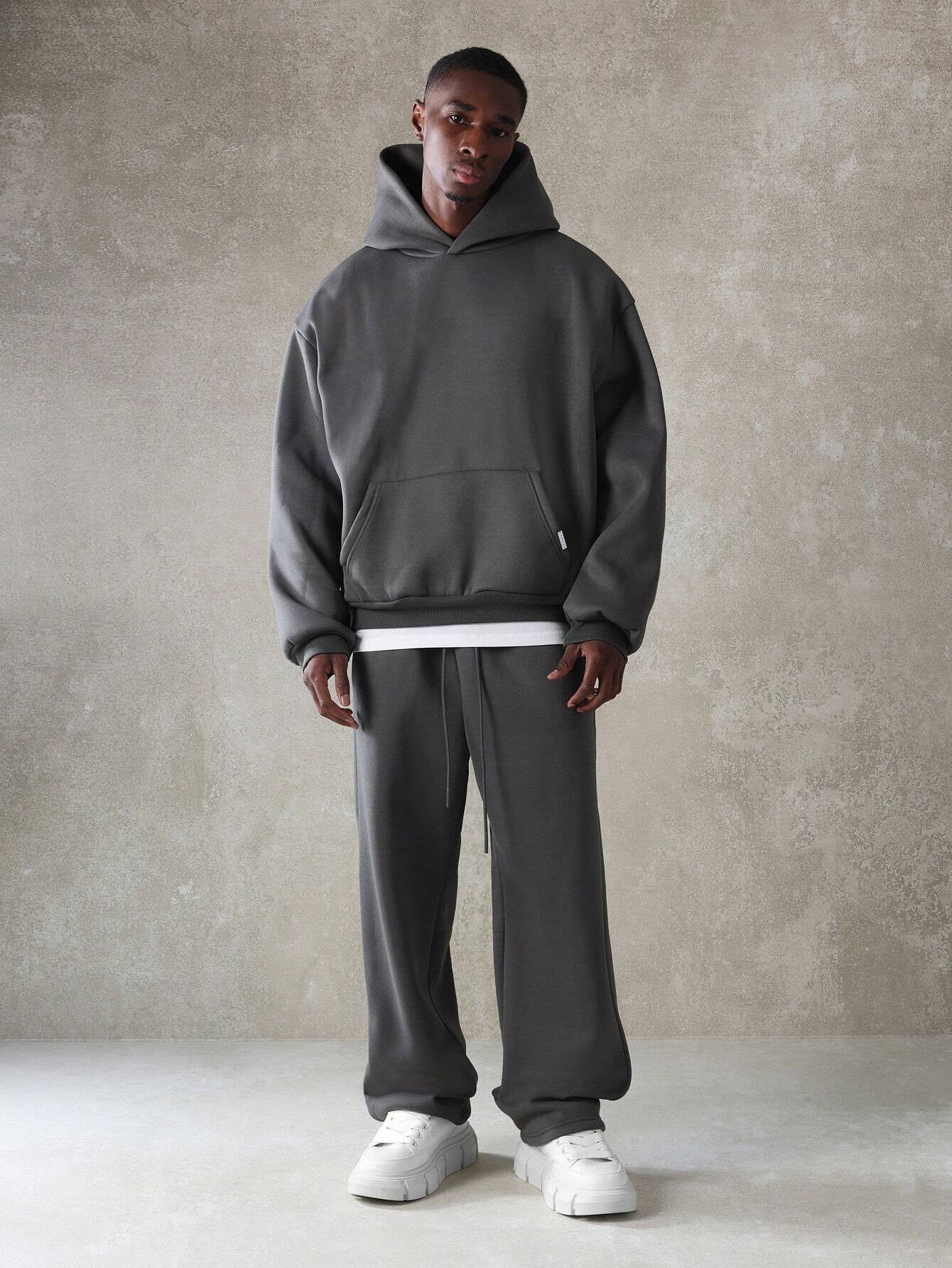 SUMWON Premium Heavyweight Fleece Hoodie Sweatpants Set Oversized Athletic Winter Loungewear Tracksuit Urban Streetwear Cozy Essential Two-Piece Workout Set