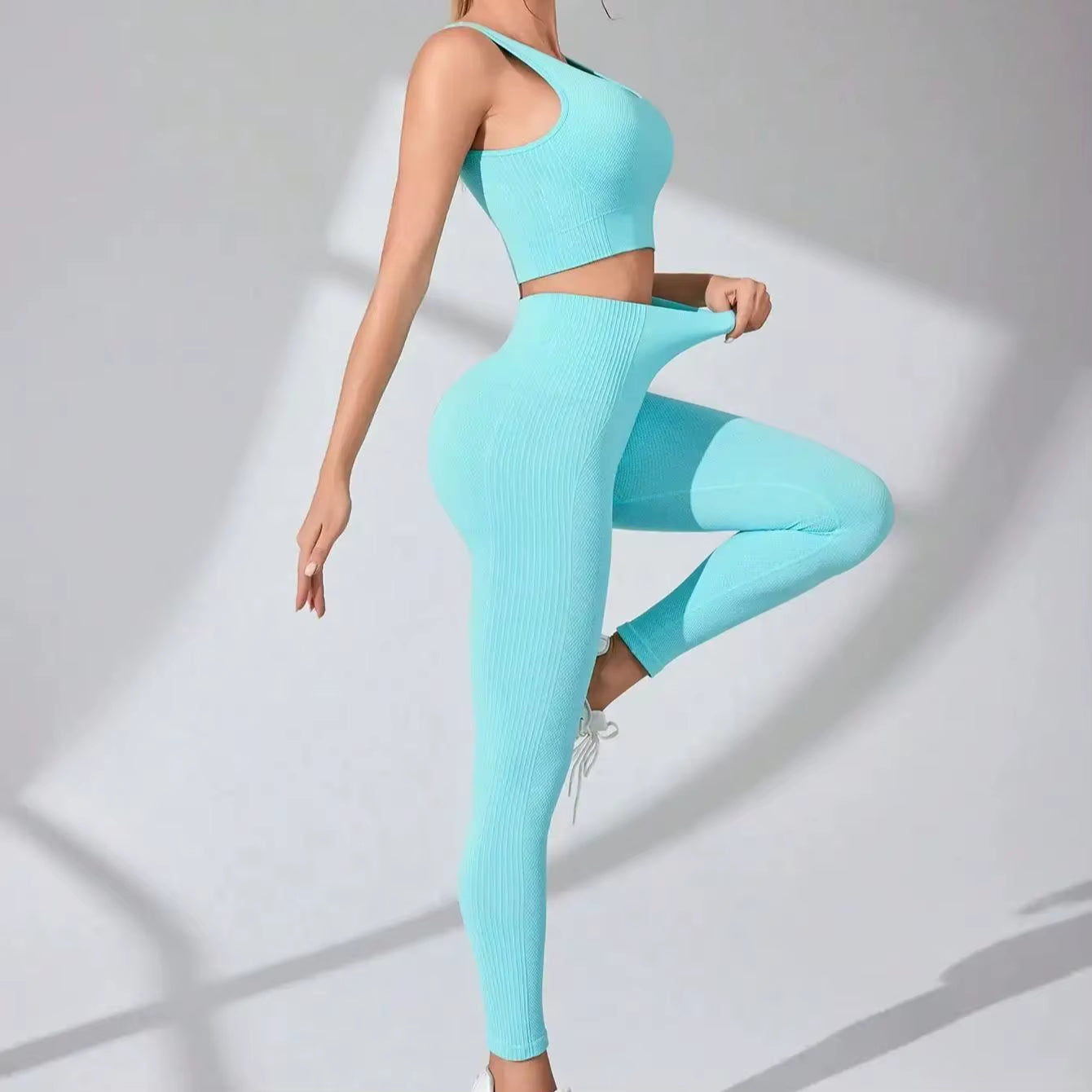 Women’S Workout Sets 2 Piece -  Leggings and Cross-Strap Sports Bra Gym Outfits Activewear Matching Set