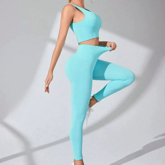 Women’S Workout Sets 2 Piece -  Leggings and Cross-Strap Sports Bra Gym Outfits Activewear Matching Set