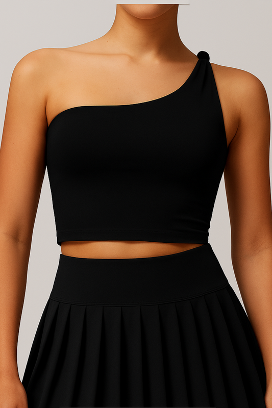 ONE-SHOULDER CROP TOP SET