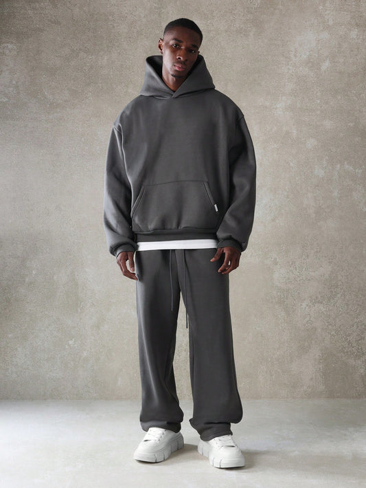 SUMWON Premium Heavyweight Fleece Hoodie Sweatpants Set Oversized Athletic Winter Loungewear Tracksuit Urban Streetwear Cozy Essential Two-Piece Workout Set
