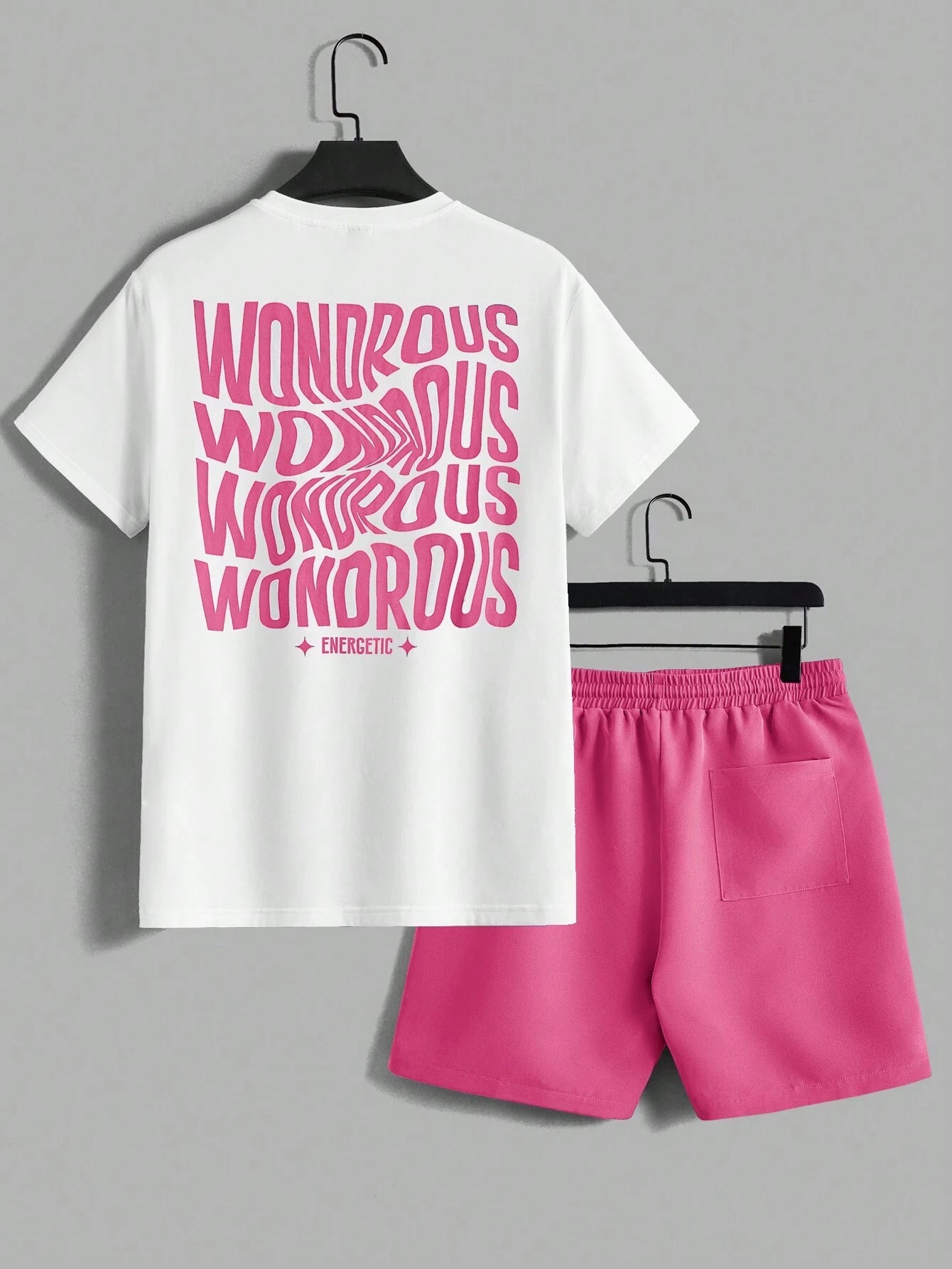AXEPEAK Men'S Summer Letter Print round Neck Short Sleeve Casual T-Shirt and Shorts Set, Streetwear Ready