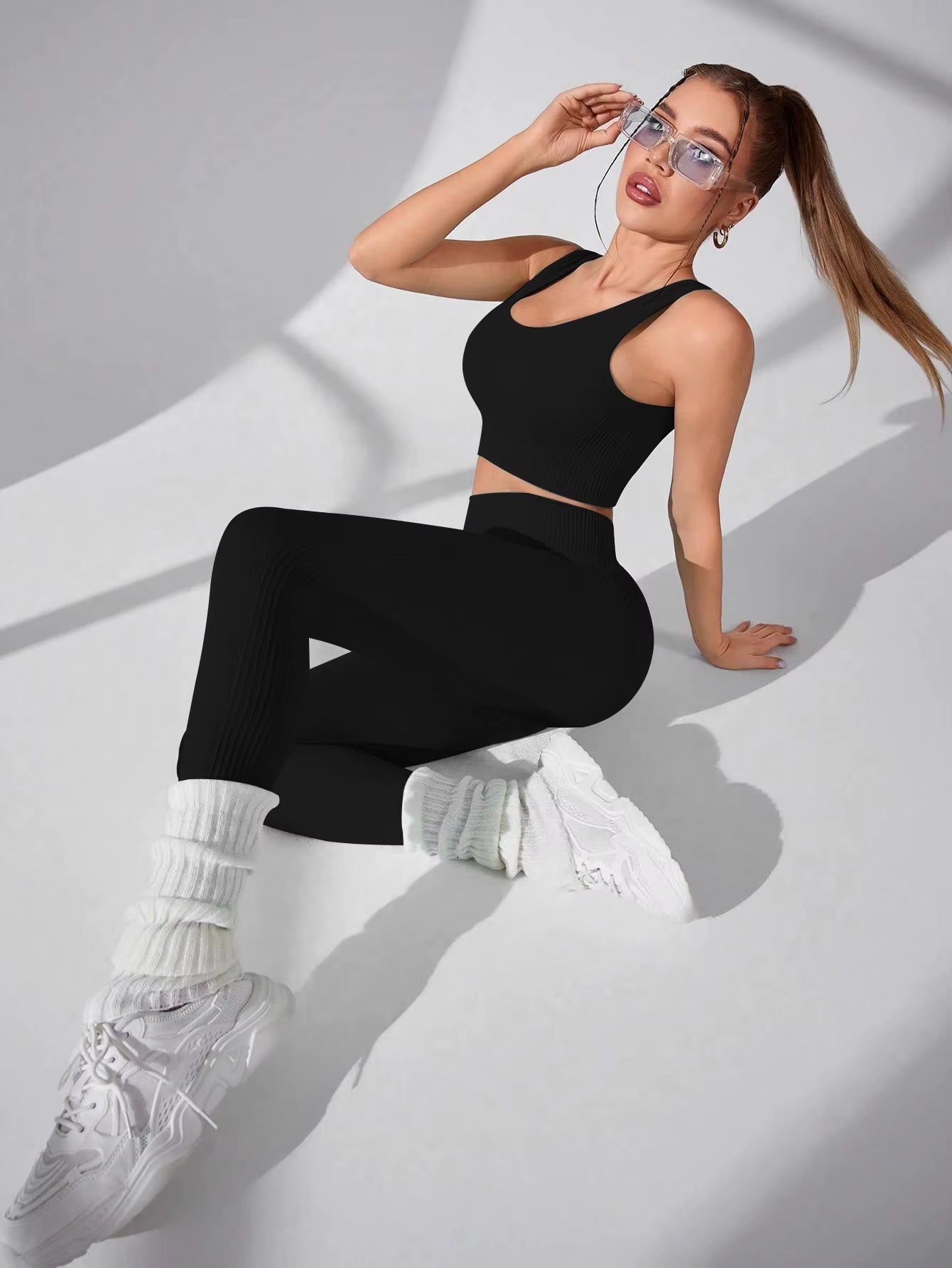 Women’S Workout Sets 2 Piece -  Leggings and Cross-Strap Sports Bra Gym Outfits Activewear Matching Set