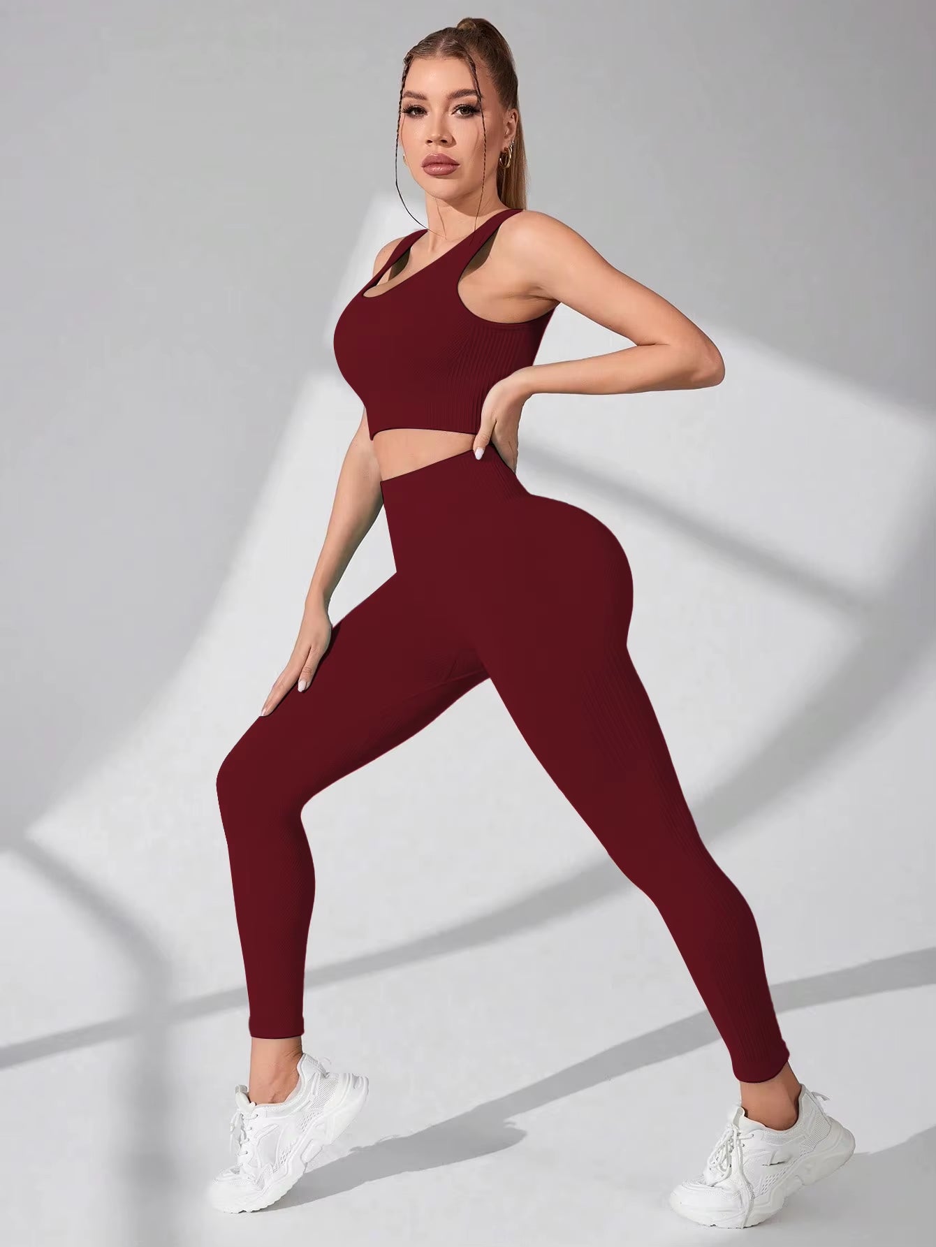 Women’S Workout Sets 2 Piece -  Leggings and Cross-Strap Sports Bra Gym Outfits Activewear Matching Set