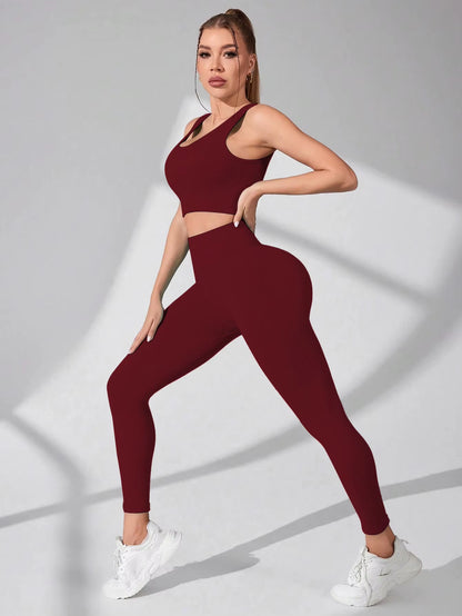 Women’S Workout Sets 2 Piece -  Leggings and Cross-Strap Sports Bra Gym Outfits Activewear Matching Set