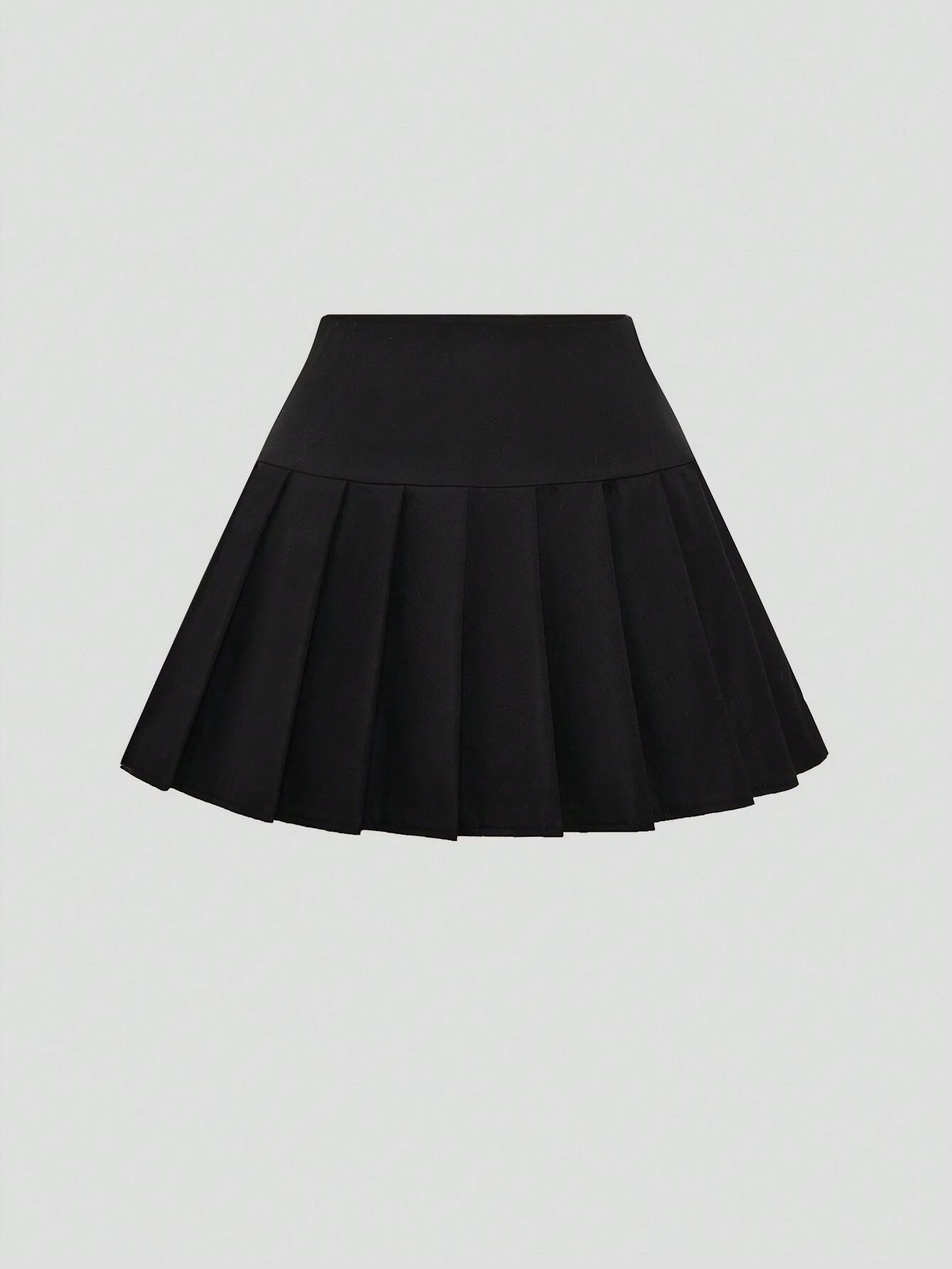 Sweetra Solid Color Casual Pleated Skirt