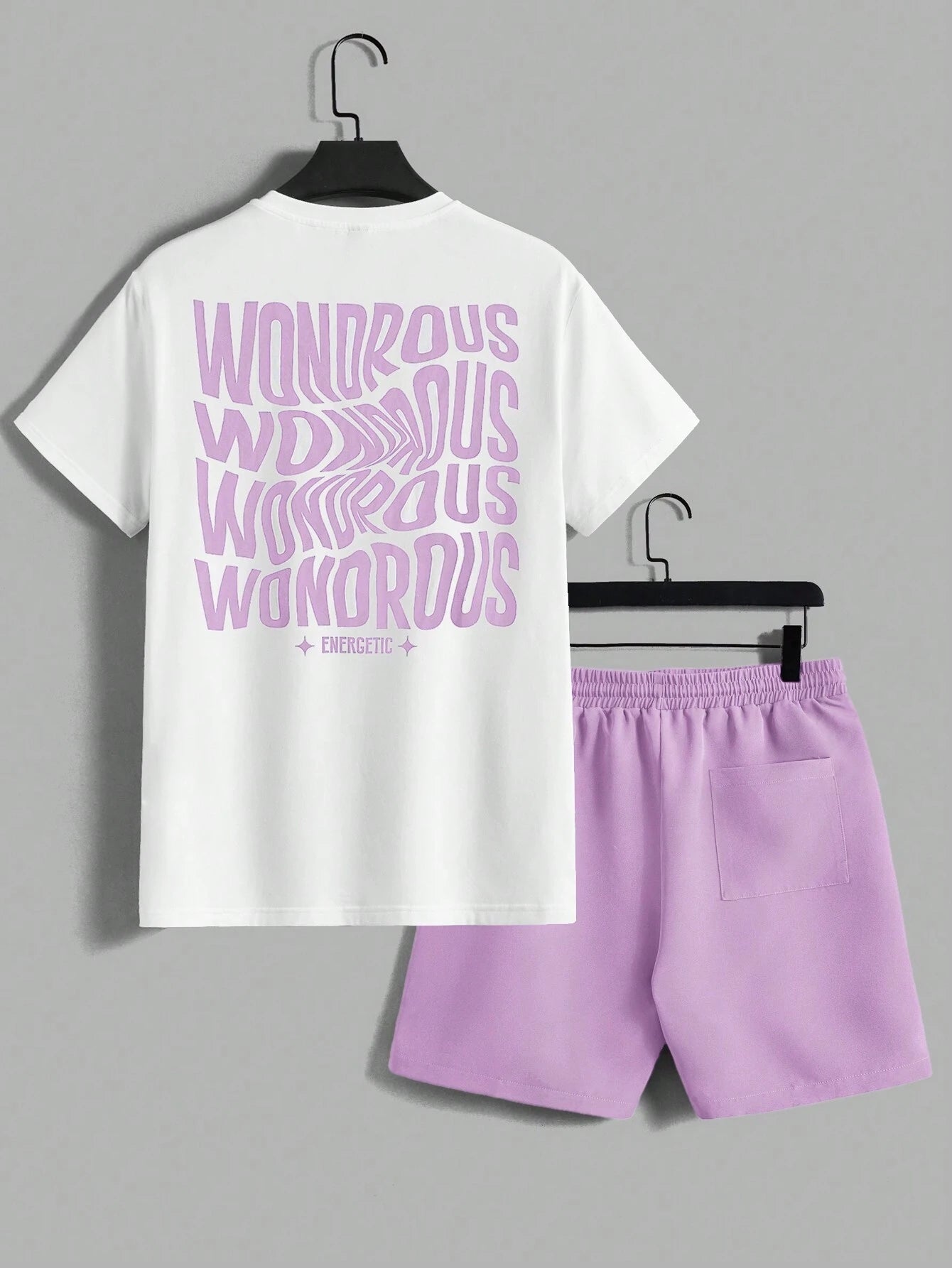 AXEPEAK Men'S Summer Letter Print round Neck Short Sleeve Casual T-Shirt and Shorts Set, Streetwear Ready