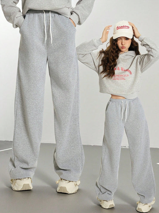 Teen Girl Plain Front Tie Pocket Casual Pants, Daily Wear