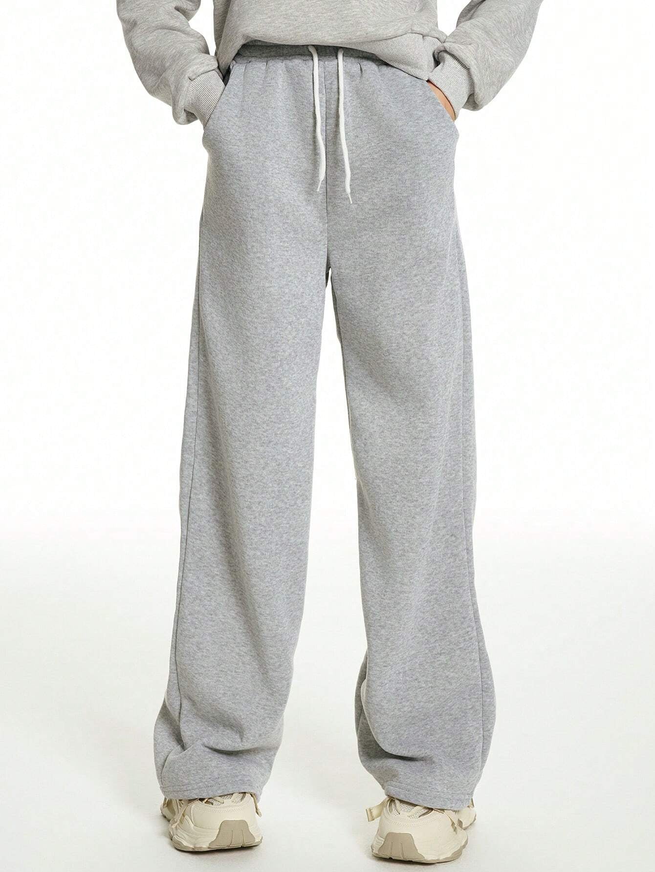 Teen Girl Plain Front Tie Pocket Casual Pants, Daily Wear