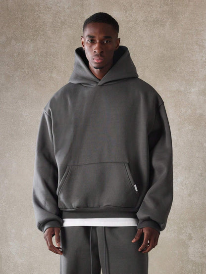 SUMWON Premium Heavyweight Fleece Hoodie Sweatpants Set Oversized Athletic Winter Loungewear Tracksuit Urban Streetwear Cozy Essential Two-Piece Workout Set