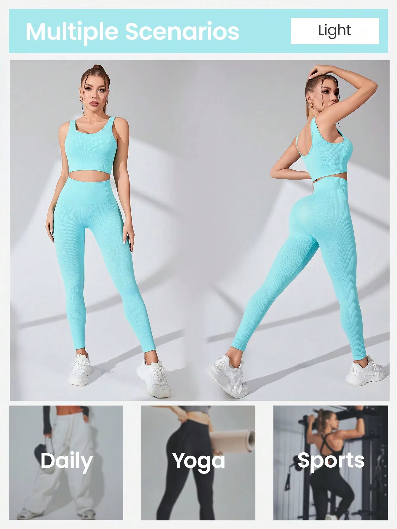 Women’S Workout Sets 2 Piece -  Leggings and Cross-Strap Sports Bra Gym Outfits Activewear Matching Set